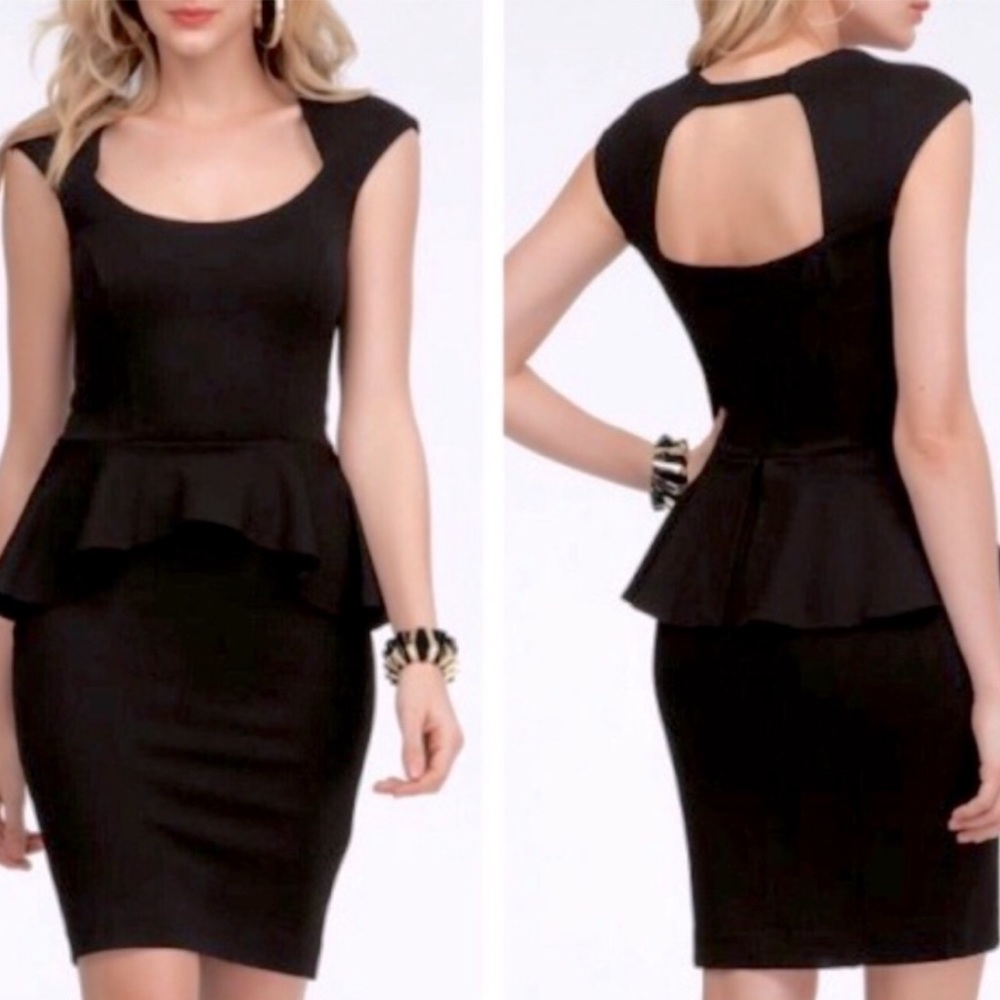 Black Bebe Peplum dress